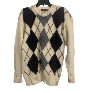 Vintage Cooper & Roe Wool Argyle Winter Sweater Size XL